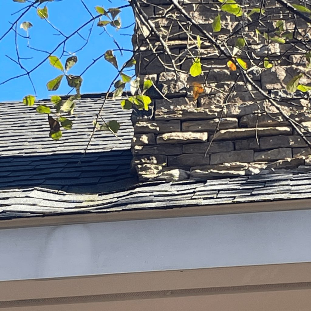 Sagging decking near chimney